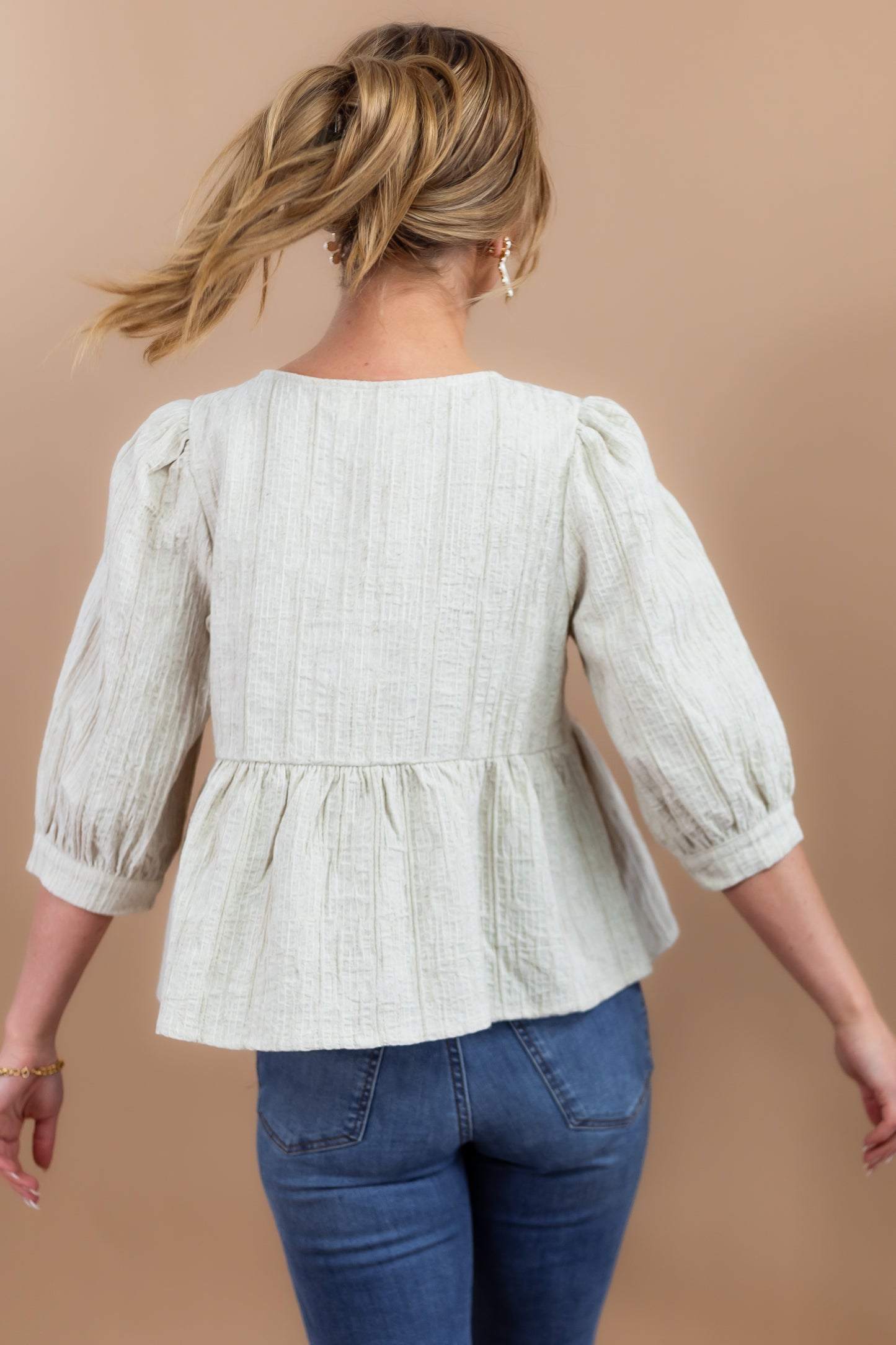 Rachel Babydoll Bow Tie Top