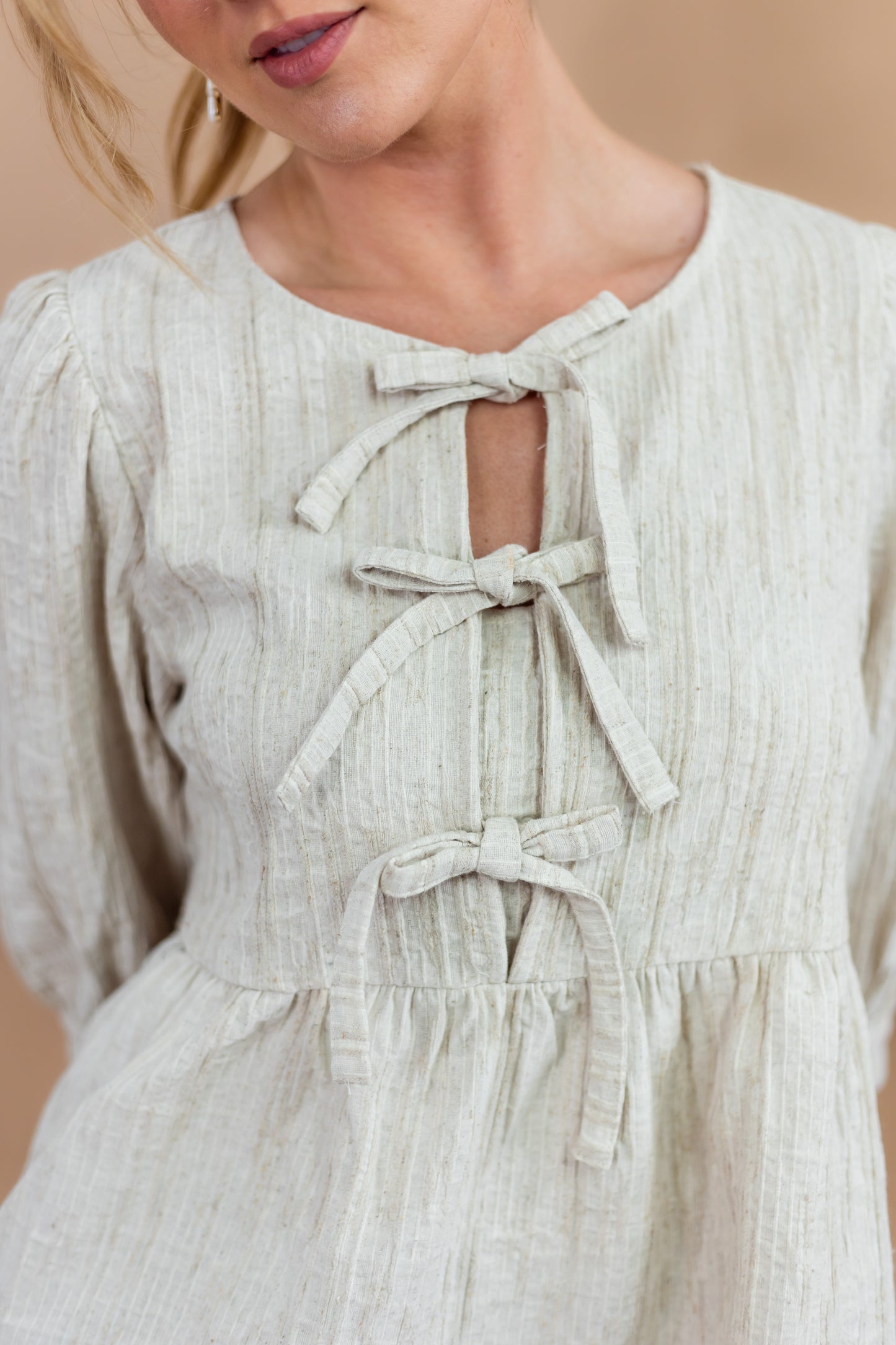 Rachel Babydoll Bow Tie Top