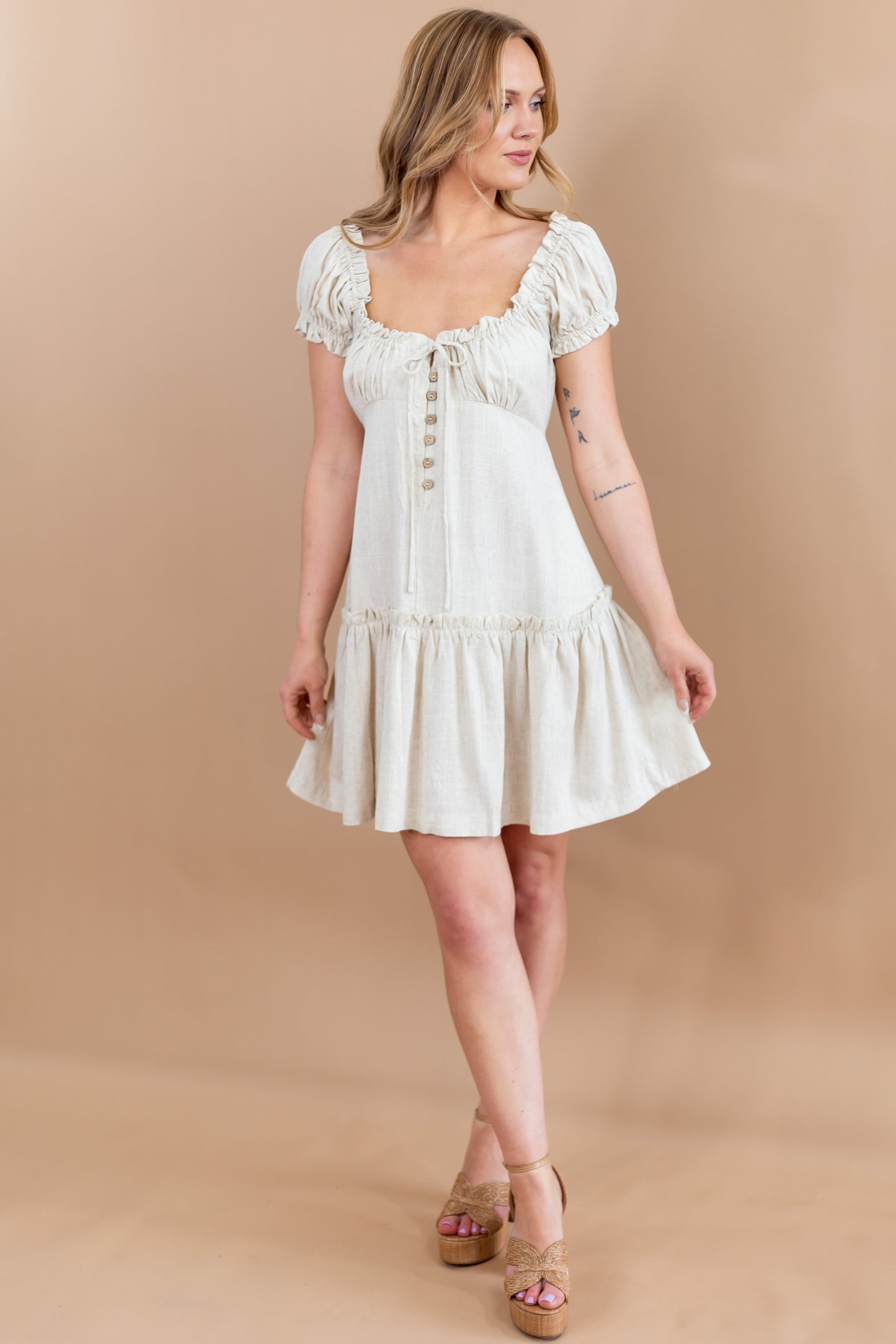 Riley Linen Button Dress