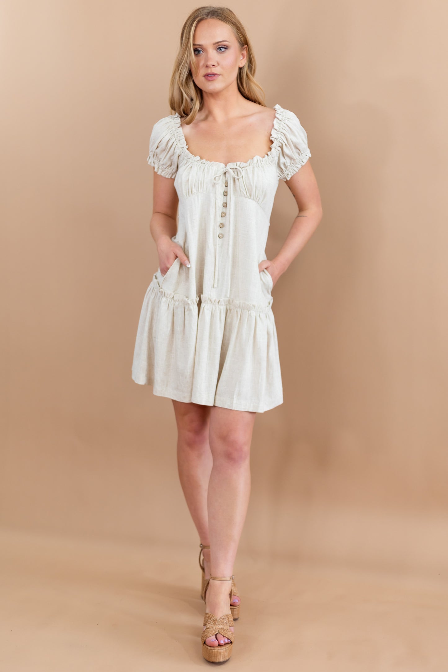 Riley Linen Button Dress