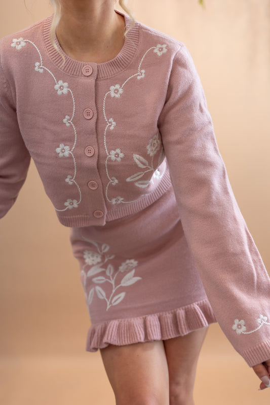 Aurora Cardigan & Skirt Set