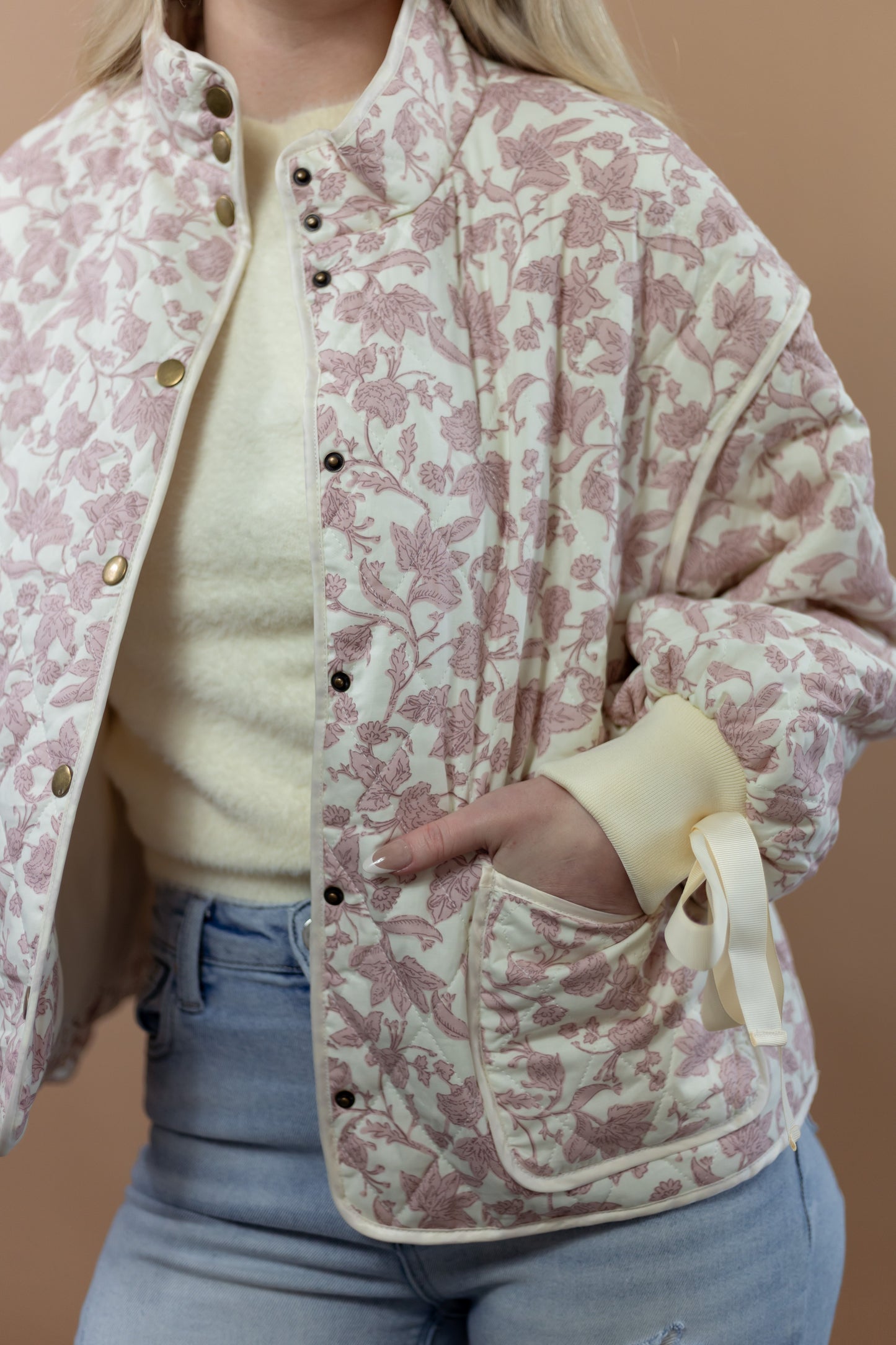 Harriet Quilted Jacket-Pink