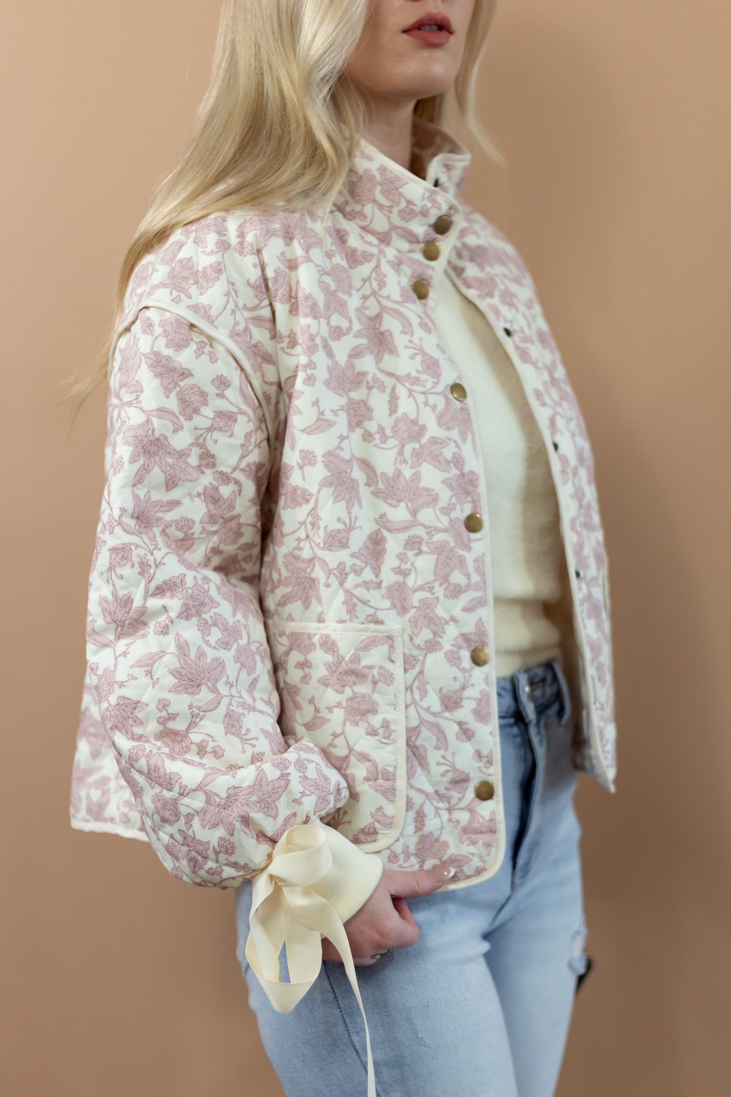 Harriet Quilted Jacket-Pink