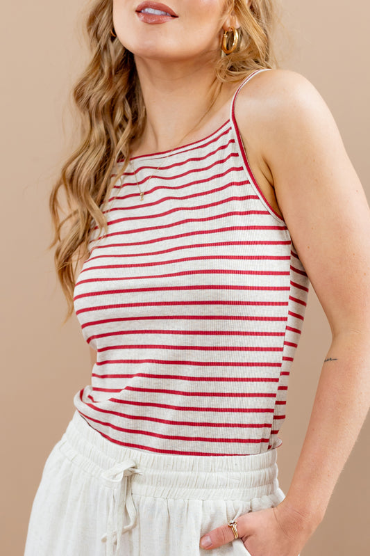 Nessa Striped Tank - Red